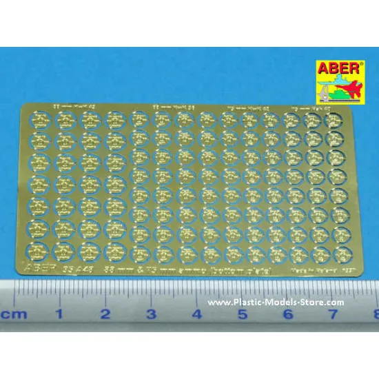 Bottom plates to German 88 & 75 mm Ammo photo-etched set 1/35 Aber 35A048