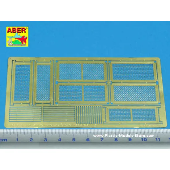 Anti-Panzerfaust shields used on T-34 and also on IS-2 during Berlin offensive photo-etched set 1/35 Aber 35A050