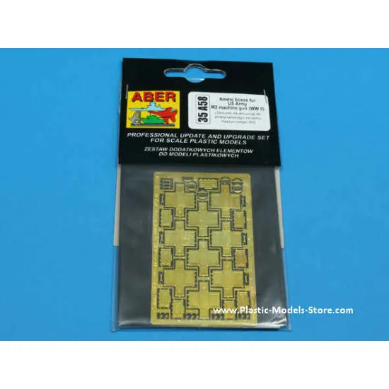 Ammo boxes for US Army Browning M2 WWII Machine gun photo-etched set 1/35 Aber 35A058