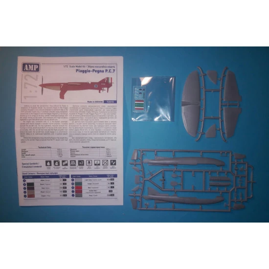AMP 72015 - 1/72 - Piaggio-Pegna P.c.7 Racing Seaplane scale model kit plastic