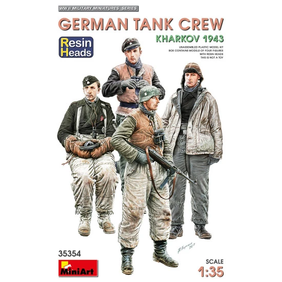 Miniart 35354 - 1/35 - German tank crew. Kharkov 1943. resin heads model kit