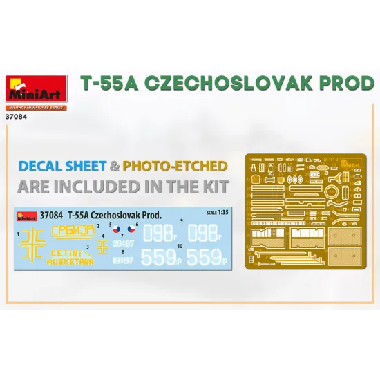 Miniart 37084 - 1/35 - T-55A Czechoslovak production. scale plastic model kit