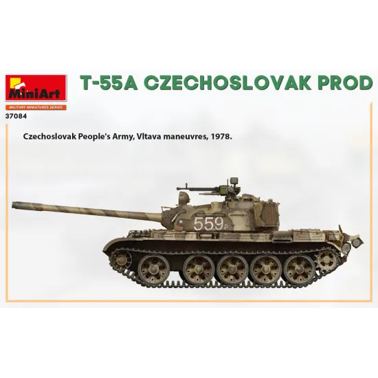 Miniart 37084 - 1/35 - T-55A Czechoslovak production. scale plastic model kit