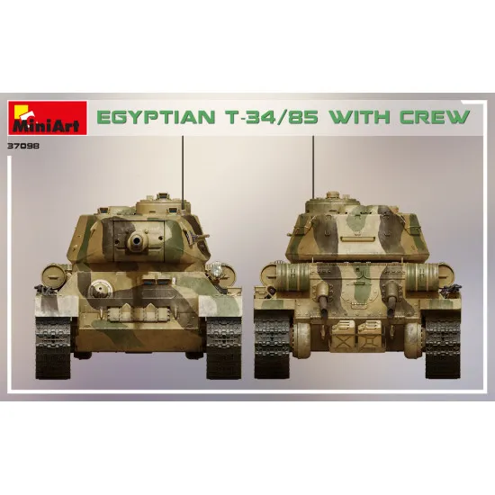 Miniart 37098 - 1/35 - Egyptian t-34/85 with crew. scale plastic model kit