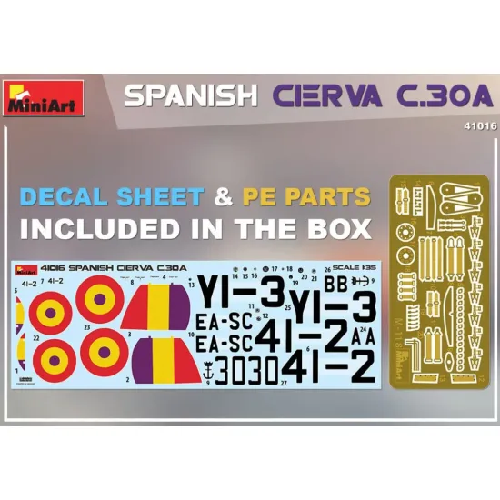 Us Stock Miniart 41016 - 1/35 - Spanish Cierva C.30a, Reconnaissance Gyroplane, Scale