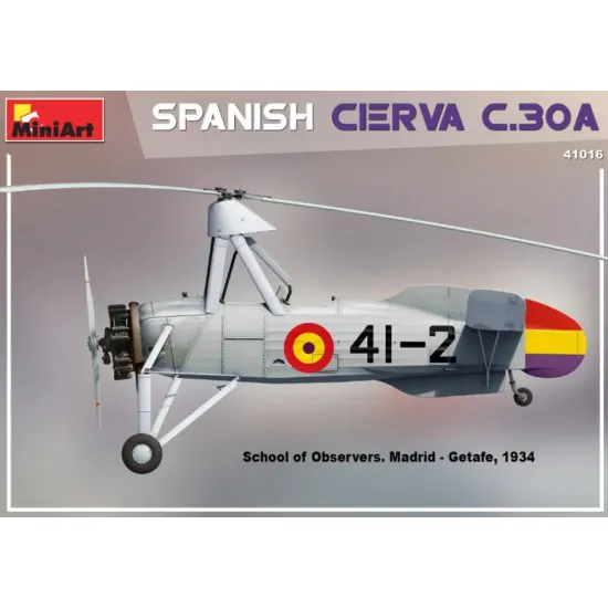 Us Stock Miniart 41016 - 1/35 - Spanish Cierva C.30a, Reconnaissance Gyroplane, Scale