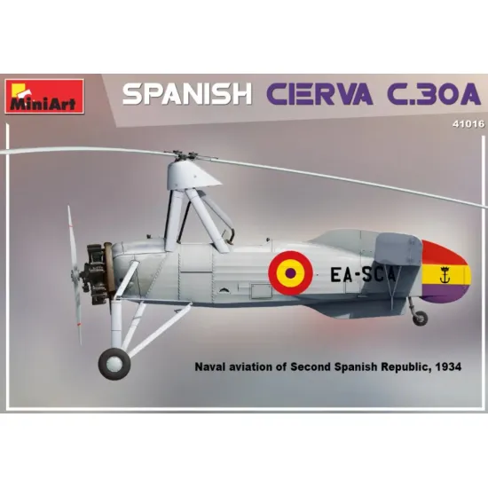 Us Stock Miniart 41016 - 1/35 - Spanish Cierva C.30a, Reconnaissance Gyroplane, Scale