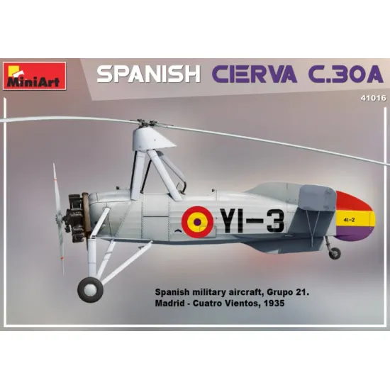 Us Stock Miniart 41016 - 1/35 - Spanish Cierva C.30a, Reconnaissance Gyroplane, Scale