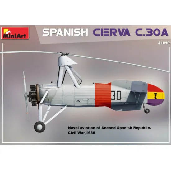 Us Stock Miniart 41016 - 1/35 - Spanish Cierva C.30a, Reconnaissance Gyroplane, Scale
