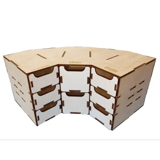 LMG WO-1204 Corner module with drawers, size 285x285x150 mm, Laser Model Graving