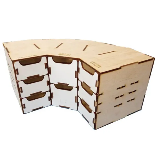 LMG WO-1204 Corner module with drawers, size 285x285x150 mm, Laser Model Graving