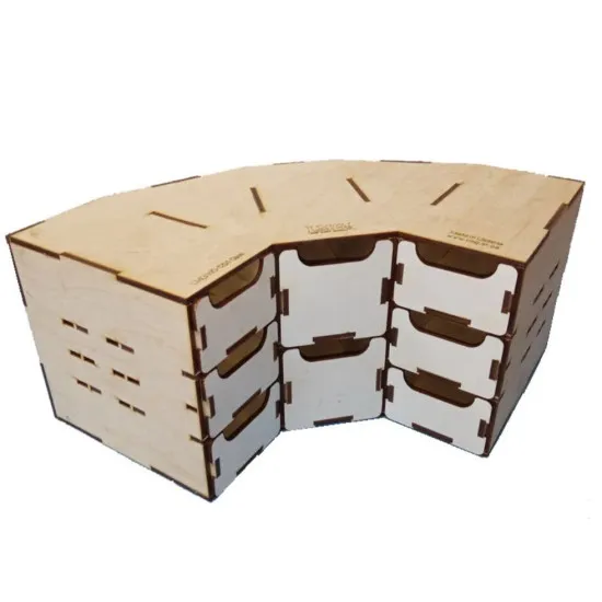 LMG WO-1204 Corner module with drawers, size 285x285x150 mm, Laser Model Graving