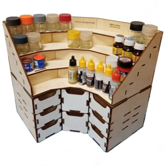 LMG WO-1208 Corner paint stand, size 285x285x150 mm, Laser Model Graving