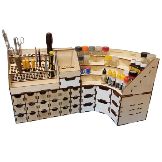 LMG WO-1208 Corner paint stand, size 285x285x150 mm, Laser Model Graving