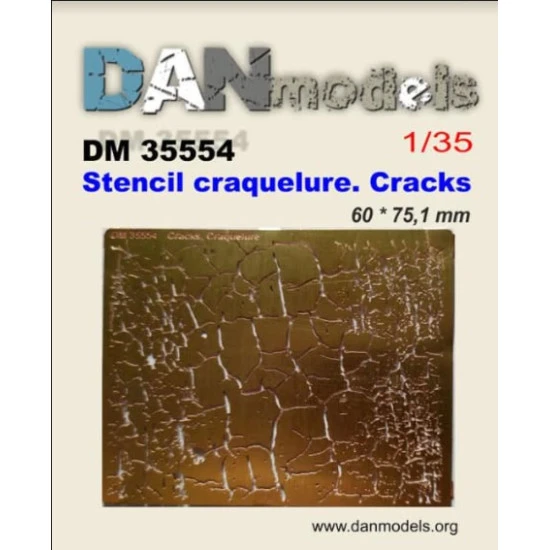Dan Models DM 35554 - 1/35 Stencil. Cracks, craquelure. Size 60 75.1 mm, Accessories Scale kit