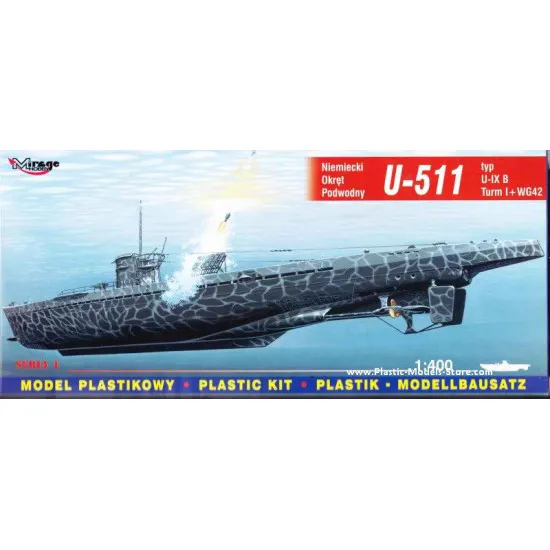 U-511 - IX B Turm I + WG42 German Submarine WWII 1/400 Mirage 40042