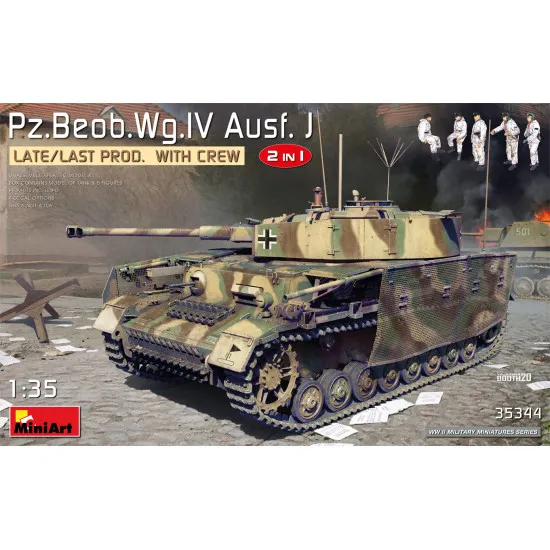 Miniart 35344 - 1/35 Pz.Beob.Wg.IV Ausf. J late/last prod. 2 in 1 W/Crew scale Miniart 35344 - 1/35 Pz.Beob.Wg.IV Ausf. J late/last prod. 2 in 1 W/Crew scale