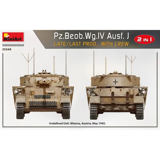 Miniart 35344 - 1/35 Pz.Beob.Wg.IV Ausf. J late/last prod. 2 in 1 W/Crew scale Miniart 35344 - 1/35 Pz.Beob.Wg.IV Ausf. J late/last prod. 2 in 1 W/Crew scale