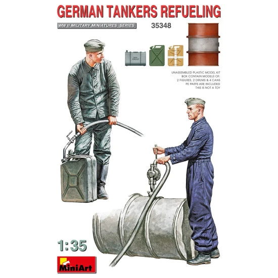Miniart 35348 - 1/35 German Tankers Refueling, WWII military miniatures scale