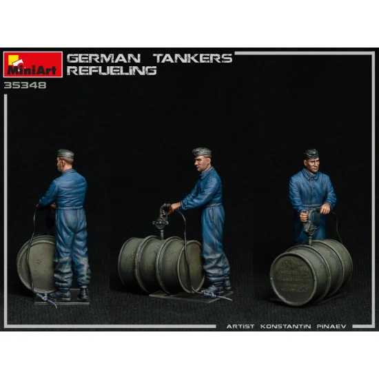 Miniart 35348 - 1/35 German Tankers Refueling, WWII military miniatures scale