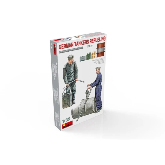 Miniart 35348 - 1/35 German Tankers Refueling, WWII military miniatures scale