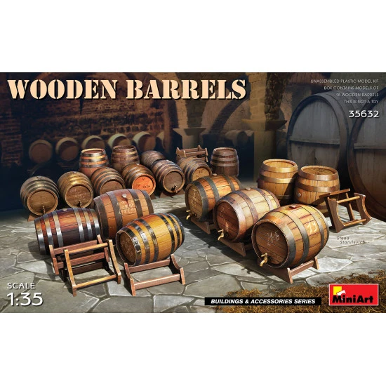 Miniart 35632 - 1/35 Wooden Barrels (Buildings and Accessories), scale model kit Miniart 35632 - 1/35 Wooden Barrels (Buildings and Accessories), scale model kit