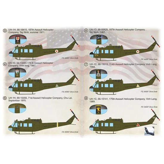 Print Scale 72-418 - 1/72 - UH-1 in Vietnam War scale decal plastic model kit