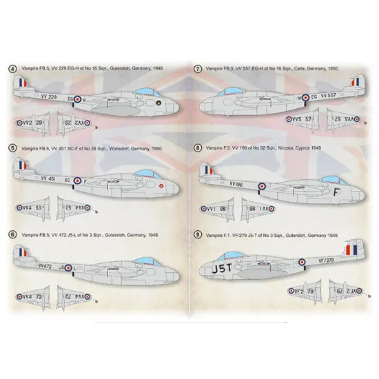 Print Scale 72-422 - 1/72 - De Havilland FB Vampire scale decal plastic model