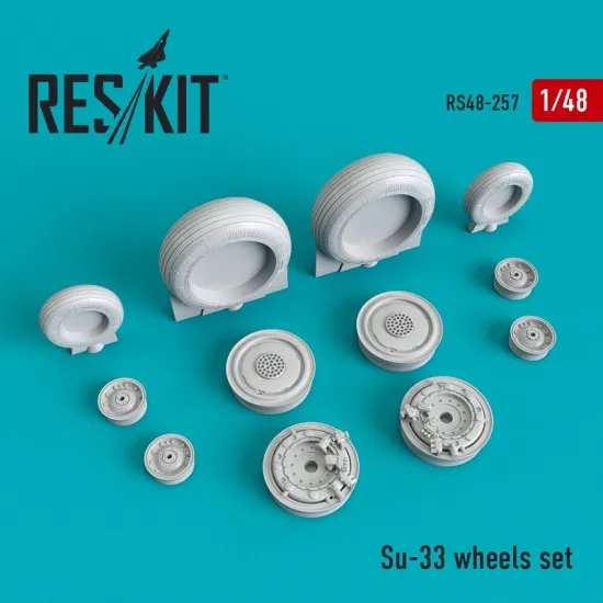 Reskit RS48-0257 - 1/48 Su-33 wheels set for scale model kit resin detail