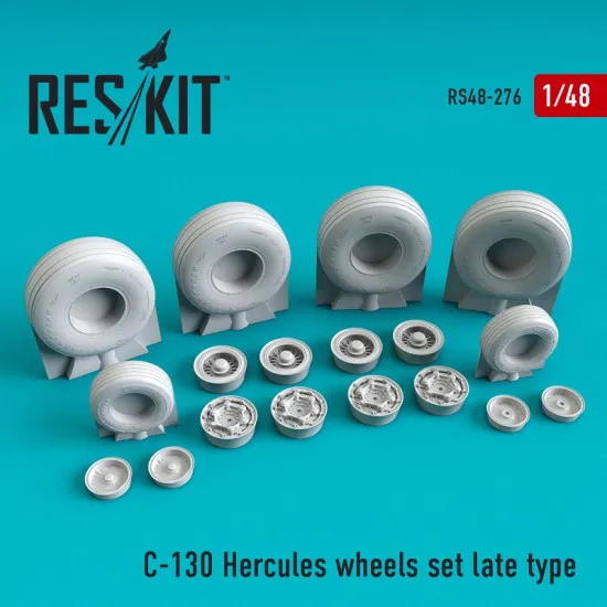 Reskit RS48-0276 - 1/48 C-130 Hercules wheels set late type for scale plastic
