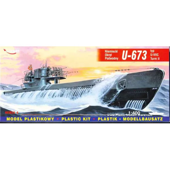 U-673 type VIIC/T2 Turm II German Submarine WWII 1/400 Mirage 40412 U-673 type VIIC/T2 Turm II German Submarine WWII 1/400 Mirage 40412