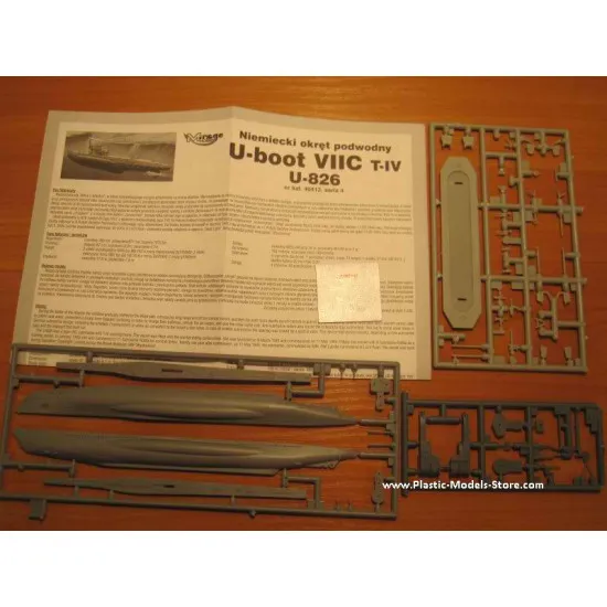 U-826 type VII Turm II German Submarine WWII 1/400 Mirage 40413