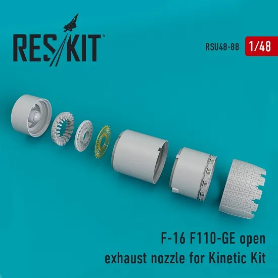 Reskit RSU48-0088 - 1/48 F-16 (F110-GE) open exhaust nozzle for Kinetic Kit