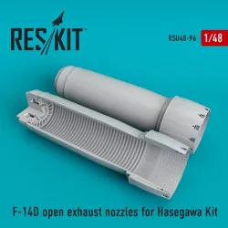 Reskit RSU48-0096 - 1/48 F-14 (D) open exhaust nozzles for Hasegawa Kit scale