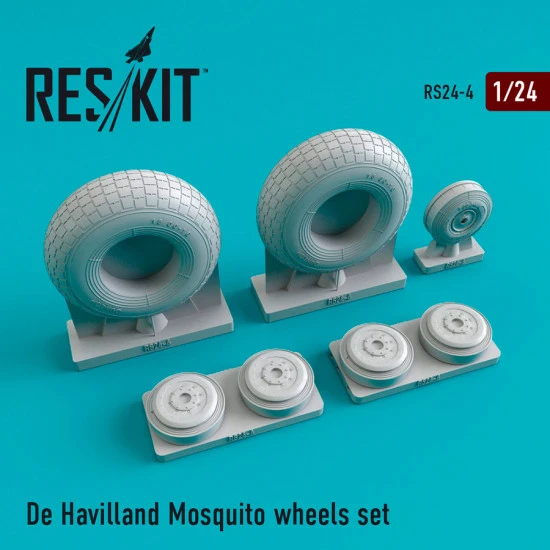Reskit RS24-0004 - 1/24 De Havilland Mosquito wheels set scale plastic model kit Reskit RS24-0004 - 1/24 De Havilland Mosquito wheels set scale plastic model kit