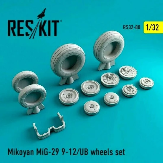 Reskit RS32-0088 - 1/32 Mikoyan MiG-29 (9-12) UB wheels set scale plastic model