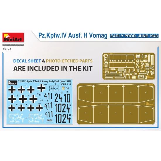 Miniart 35302 - 1/35 Pz.Kpfw.IV Ausf. H Vomag. EARLY PROD. JUNE 1943 scale kit