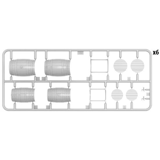 Miniart 35630 - 1/35 Wooden barrels. Medium size, scale plastic model kit