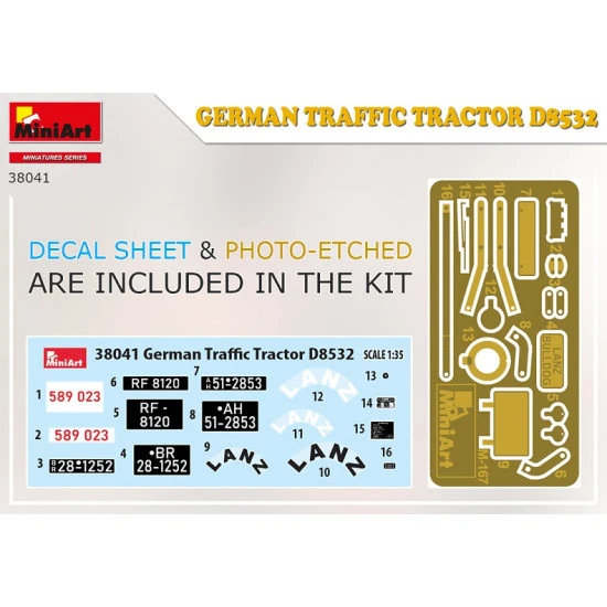 Miniart 38041 - 1/35 German traffic tractor D8532 scale plastic model Miniatures