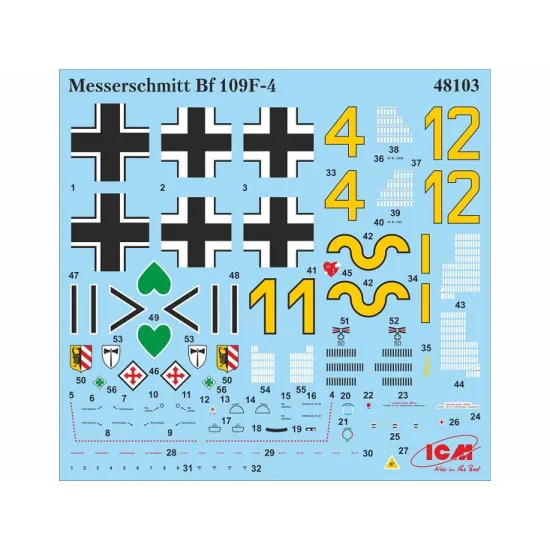 ICM DS4801 - 1/48 - Luftwaffe airfield WWII, Bf 109F-4, Hs 126B scale model kit