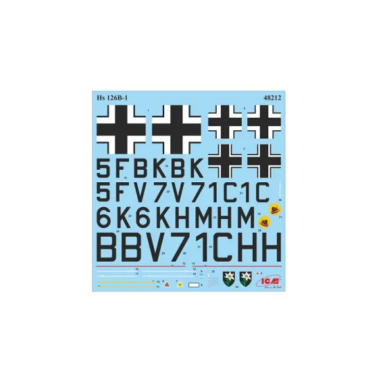 ICM DS4801 - 1/48 - Luftwaffe airfield WWII, Bf 109F-4, Hs 126B scale model kit