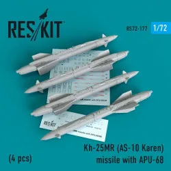 Reskit RS72-0177 - 1/72 Kh-25MR (AS-10 Karen) missile with APU-68 (4 pcs) scale