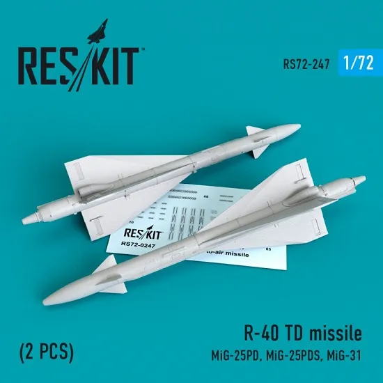 Reskit RS72-0247 - 1/72 R-40 TD missile (2 PCS) (MiG-25PD,Mig-25PDS, MiG-31) kit