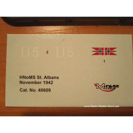 HMS St. Albans Royal Navy Destroyer old USS Thomas DD-182 November 1942 1/400 Mirage 40609 HMS St. Albans Royal Navy Destroyer old USS Thomas DD-182 November 1942 1/400 Mirage 40609