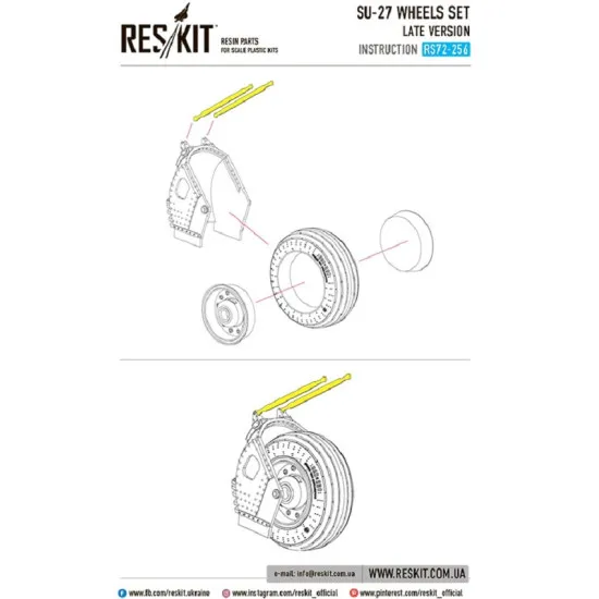 Reskit RS72-0256 - 1/72 Su-27 wheels set late version for scale model kit