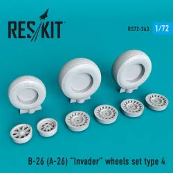 Reskit RS72-0263 - 1/72 B-26 (A-26) Invader wheels set type 4 for scale model