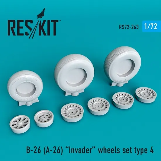 Reskit RS72-0263 - 1/72 B-26 (A-26) Invader wheels set type 4 for scale model