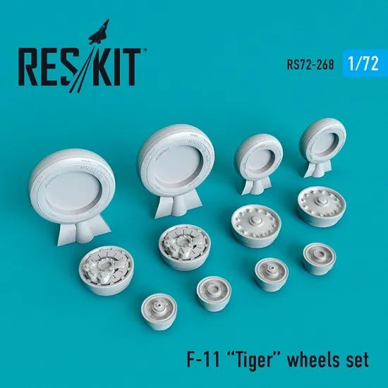 Reskit RS72-0268 - 1/72 F-11 Tiger wheels set for scale plastic model aircraft
