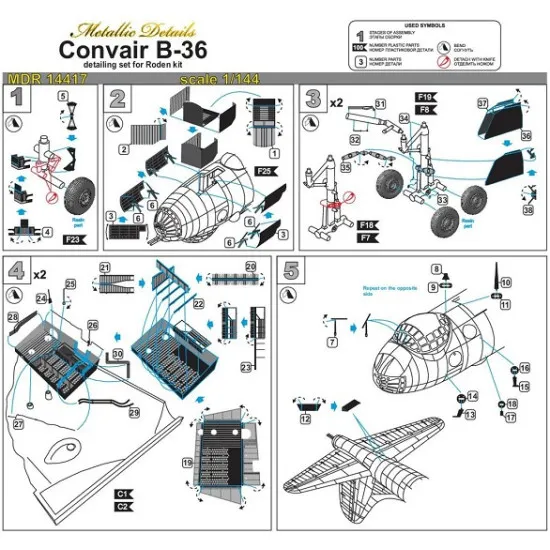 Metallic Details MDR14417 - 1/144 Detailing for aircraft model B-36 Peacemaker