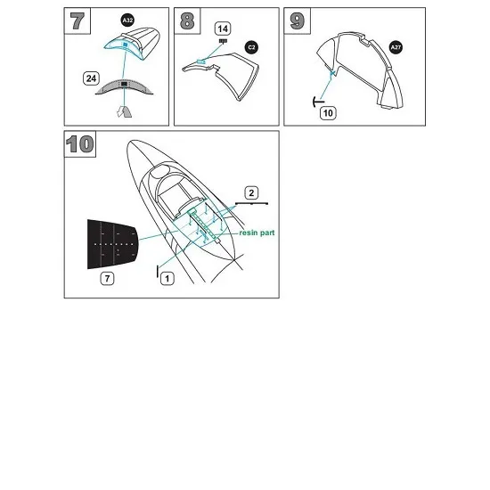 Metallic Details MDR4872 - 1/48 F9F-2 Panther. Interior for scale model aircraft